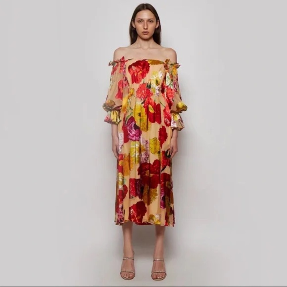 Cult Gaia Ida Floral Off-Shoulder Dress Size 4